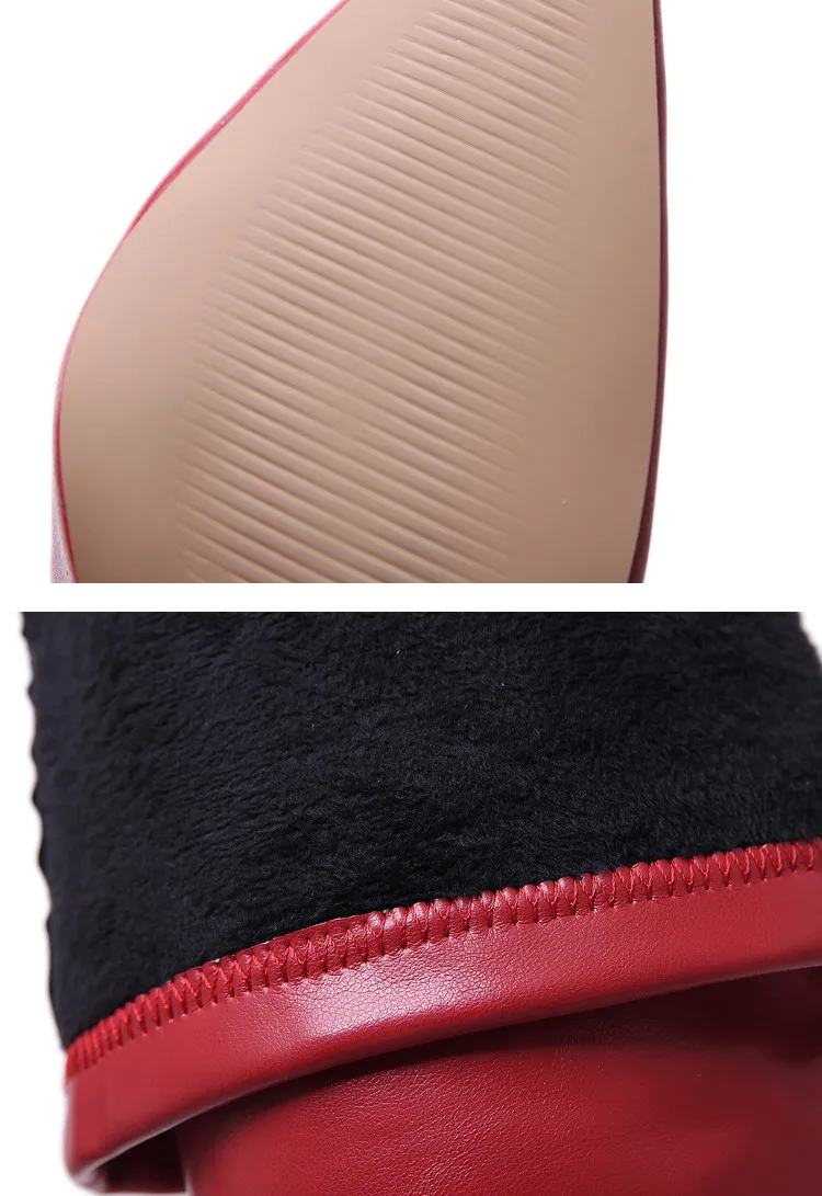 EilyKen New Soft Leather Over the Knee Boots Woman Extreme Thigh High Boots Sexy Pointed Toe Winter Warm Short Plush Bootties