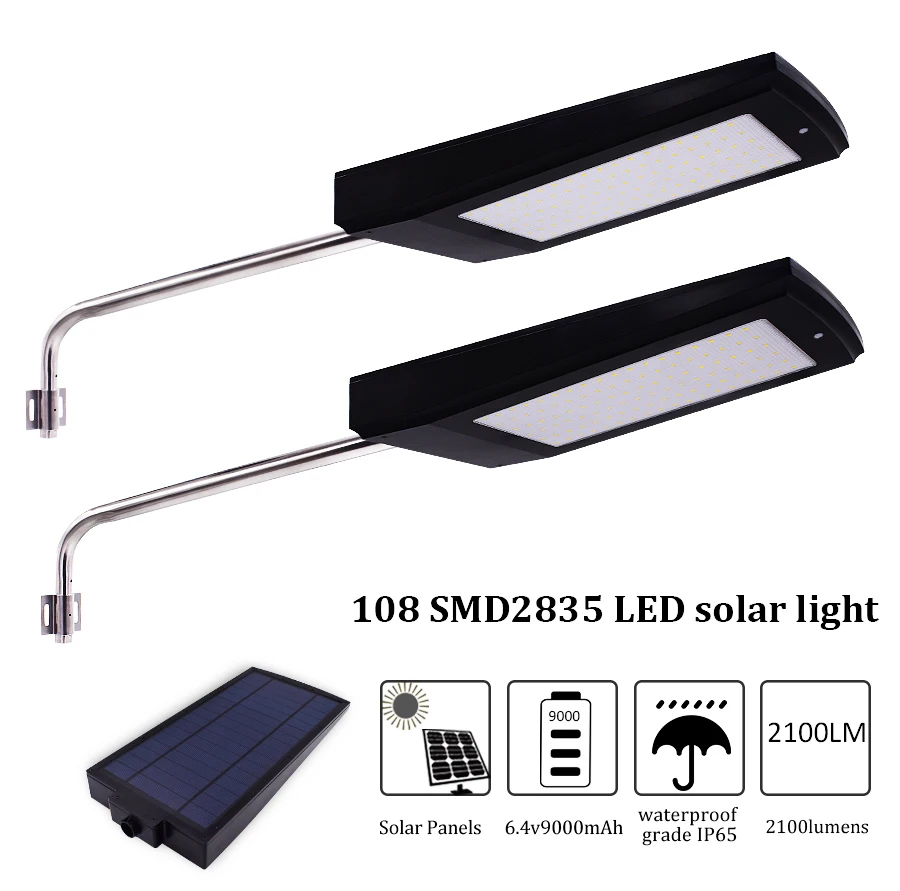 Solar ao ar Conduziu a Lâmpada Água de Segurança Sensor de Movimento Solar de 15w à Prova Livre Radar 2100lm Jardim Iluminação Super Brilhante Rua Luz d' 2 a Lâmpada Solar de 15W À Prova