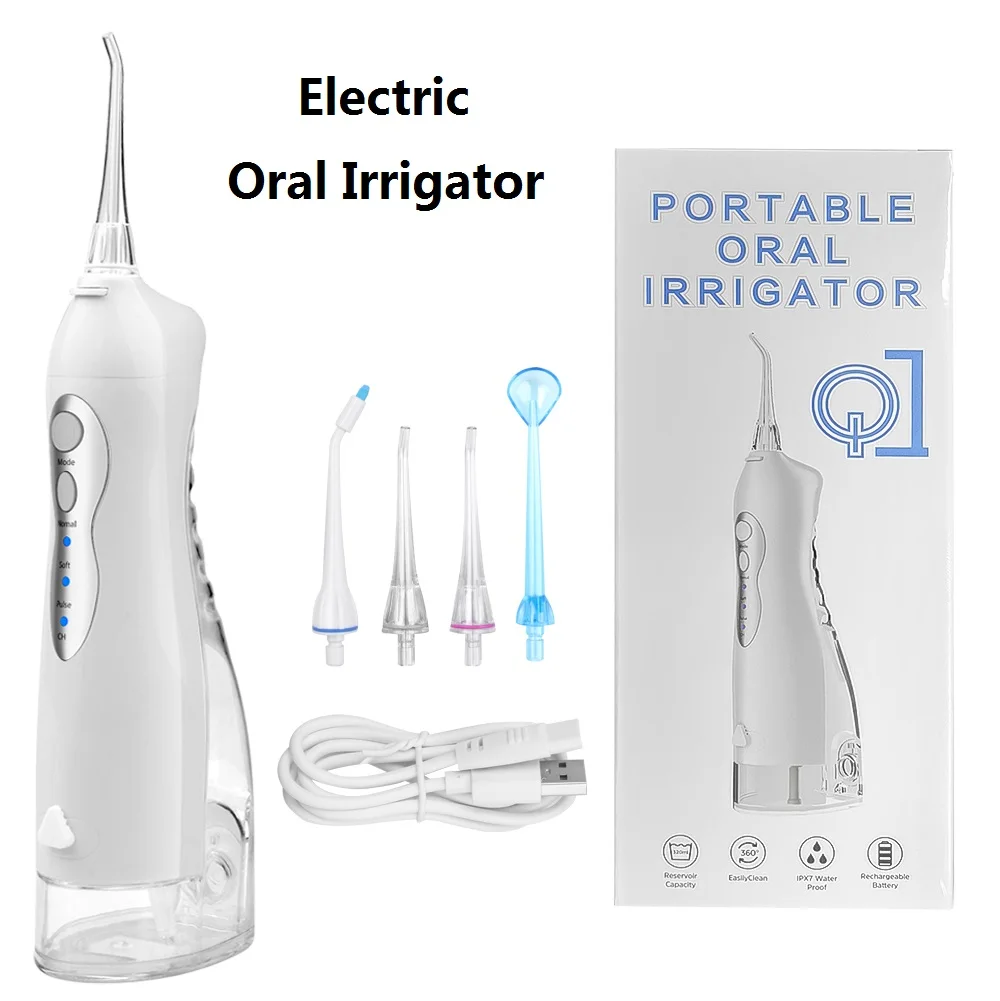 Irrigador Oral eléctrico portátil, 220Ml, limpiador Dental recargable por USB, 3 modos, resistente al agua Ipx7