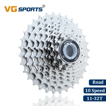 

VG Sports Road Bike 10 Speed Cassette 10 Velocidade 10S 32T Bicycle Parts Cassete Freewheel Sprocket Cog Cdg Ultralight 324g