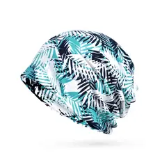 Шапки-унисекс, шапка, шарф с принтом листьев, солнцезащитный козырек, эластичная хлопковая шапка, горлышко для альпинизма велоспорта на открытом воздухе, головные уборы для путешествий