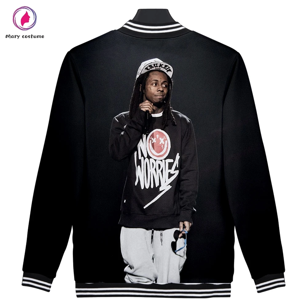 Lil Wayne полиэстер Повседневный тонкий бейсбольной куртке модная бейсбольная форма тренд Повседневная Harajuku уличная