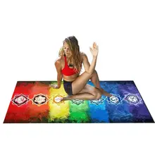 

Yoga Mat Anti-skid Sports Fitness Mat Rainbow 7 Chakra Bohemia Blanket Tapestry Comfort Foam for Exercise and Pilates Gymnastics