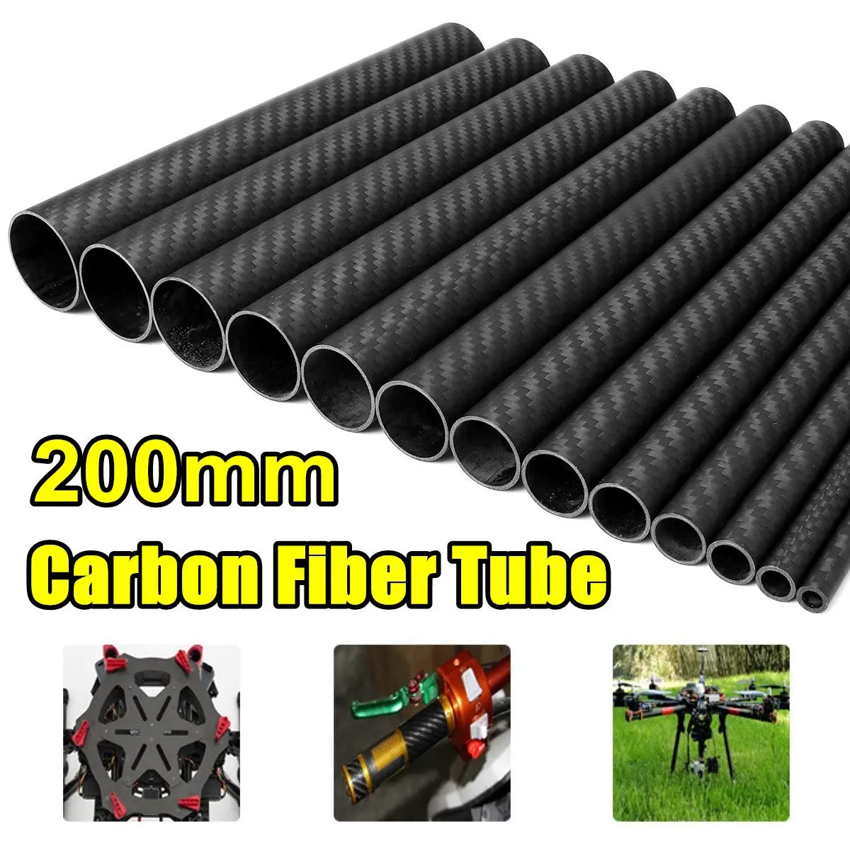 IkErna Carbonfaserrohr 3K - 15x10mm 500mm Für RC Modelle