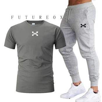

Men's casual wear T-shirt suit men's sportswear 2020 new sports round neck T-shirt men's short-sleeved T-shirt 2 pieces / set