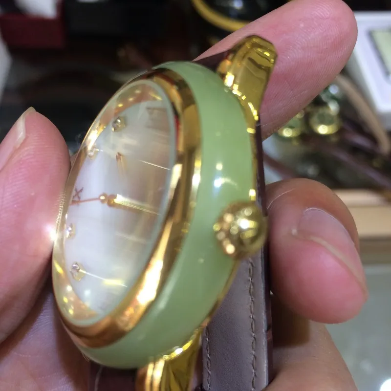 Мужские часы Xinjiang and tian Yu, Желтые часы с желтым носком, нефритовые часы, золотые высококачественные часы для пары, чтобы отправить подарки для отца