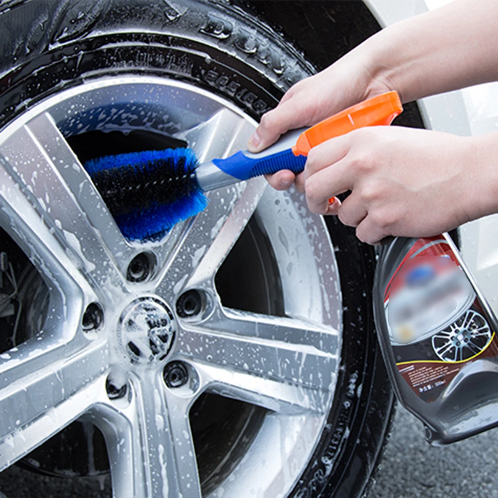 Car Wheel Brush Kit, Wheel Cleaning Brush Rim Cleaner Brush, Tire Brush fits Cars Motorcycle Bike Wheel Rims Cleaning(3 Pack