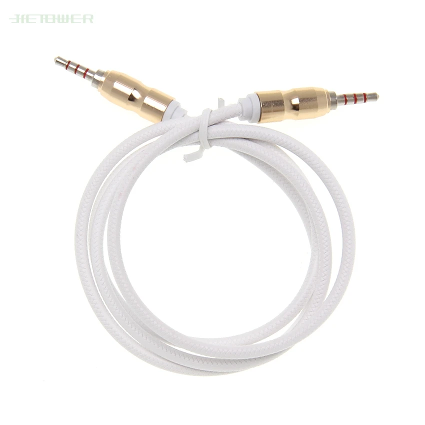 100pcs Aux Cable 3 5mm Jack Audio Male to Male Bullet head Car Audio Braided Stereo Cord For JBL Headphones Xiaomi Redmi Speaker