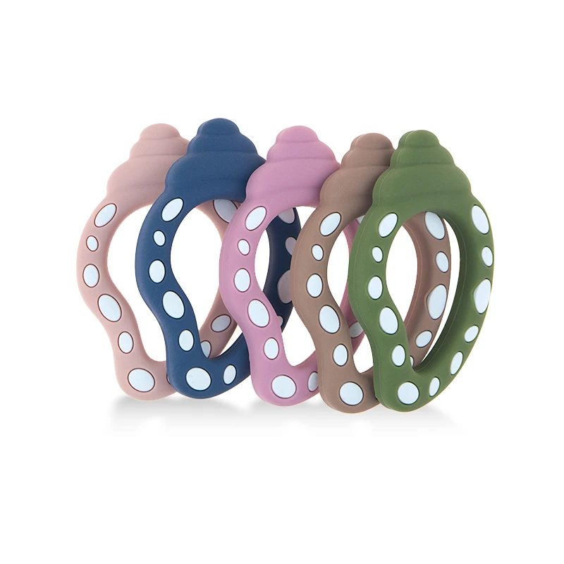 

5PCS Silicone Big Sea Snail Teether DIY Teething Necklace Toy BPA Free Food Grade Silicone Teether Nursing Chain Beads
