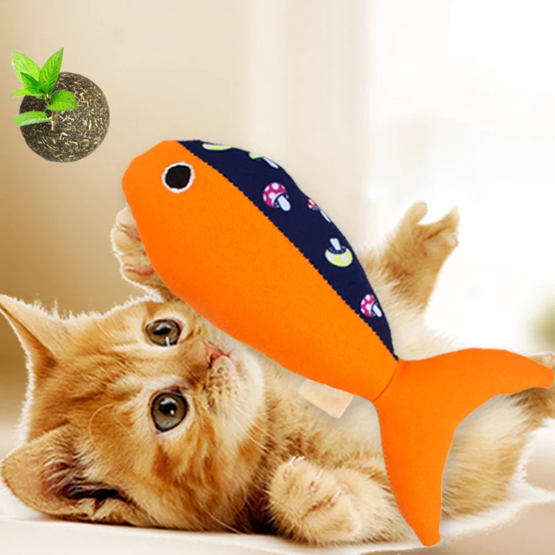 Cute Pet Interactive Toys For Cat Kitten Fish Pattern Playing Funny Catnip Simulation Dog Supplies | Дом и сад
