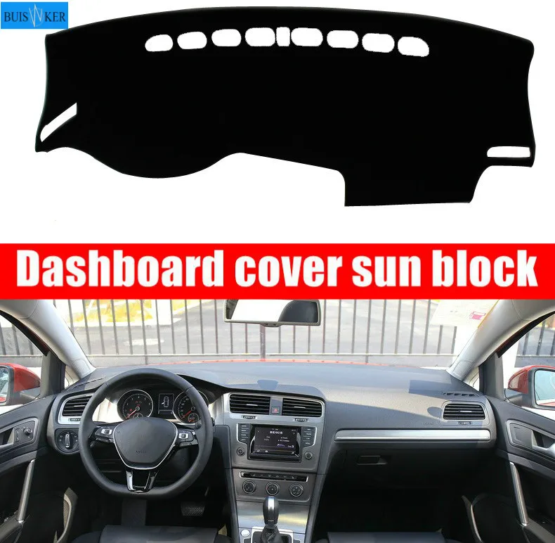 

Car Dashboard Cover Mat Pad Dashmat Sun Shade Instrument Carpet Accessories For Volkswagen VW Golf 7 / Golf GTIR MK7 2013 - 2018