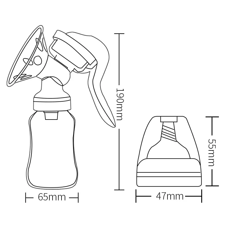 Breast Pump Powerful Baby Nipple Suction 150ml Feeding Milk Bottles Manual Breasts Pumps Bottle Sucking
