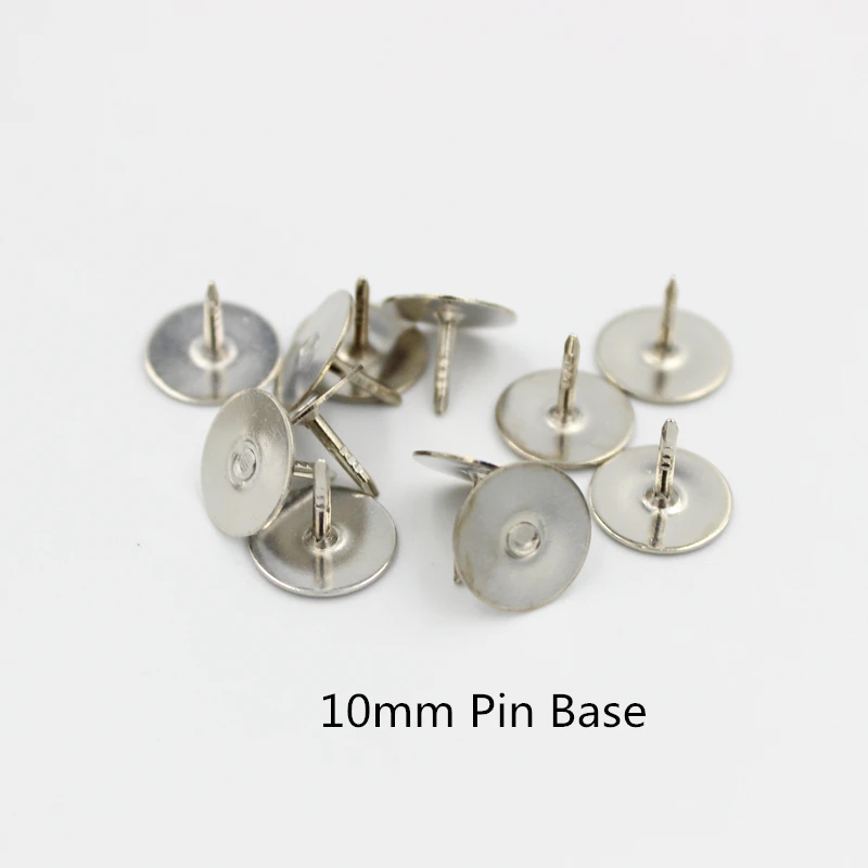 10mm RH Pin 50 шт. булавки Сзади ПВХ черная бабочка резиновая булавка клатч Хранители Серебряные Зажимы для галстука пустые булавки для DIY брошь Ювелирные изделия Поиск - Цвет: 10mm RH Pin