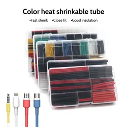 2:1 tubo do psiquiatra do calor polyolefin que encolhe o jogo sortido, cabo de fio bonde isolou o encolhimento impermeável ajustado da tubulação de sleeving