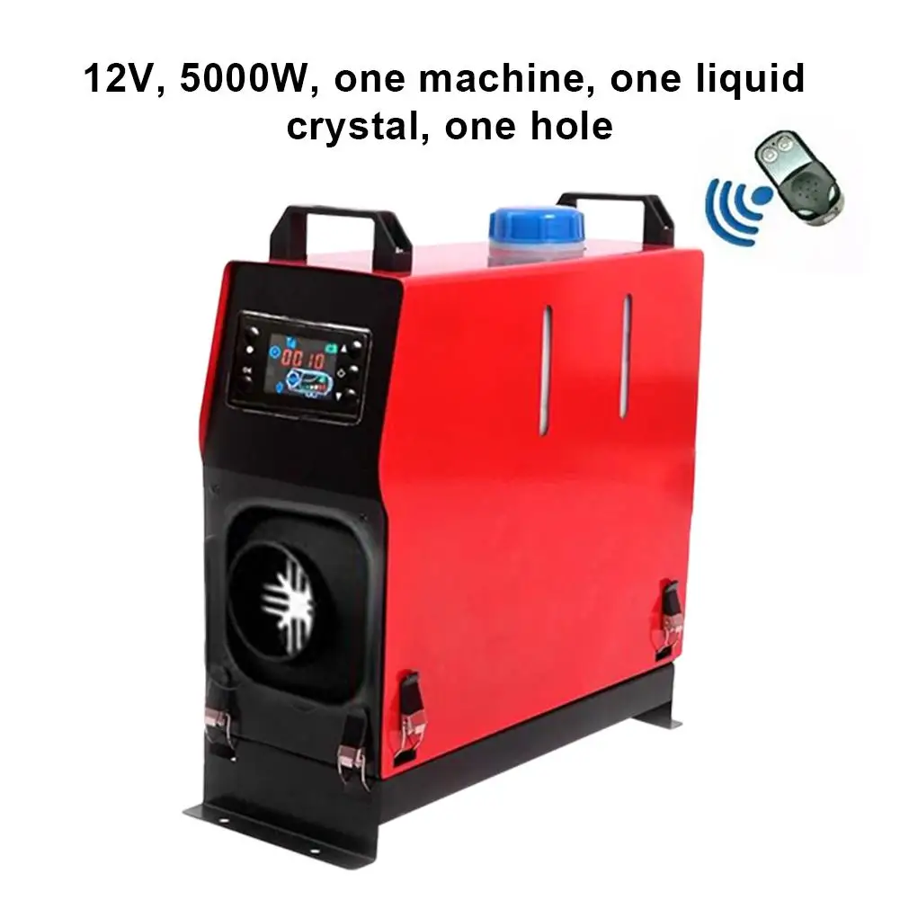 5000W12/24V одно отверстие/четыре отверстия вентилятор жидкий кристалл блок стояночного топлива воздушный Нагреватель топливный вентилятор - Название цвета: Красный