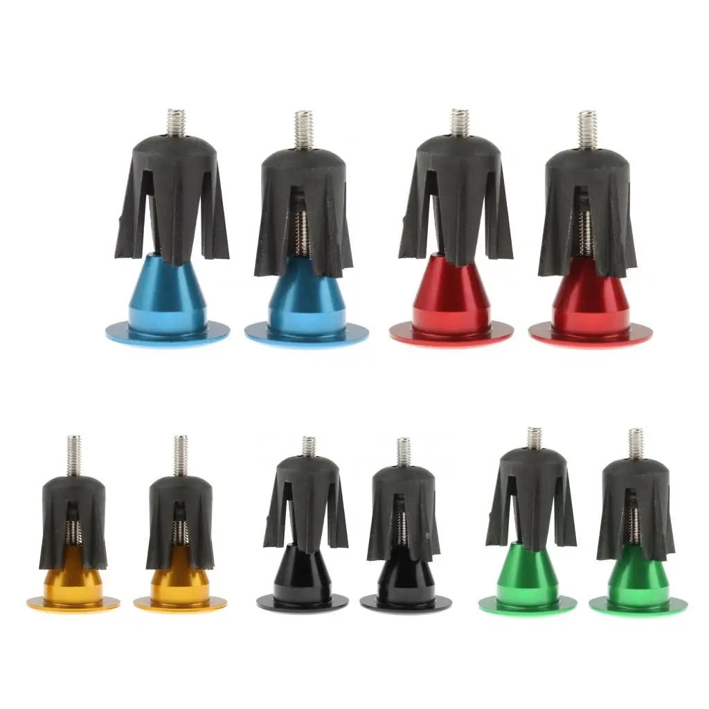 Colorful Aluminum Bike Bicycle Cycling Handlebar Grips Handle Bar Cap End Plugs - One Pair - Black/Red/Gold/Blue/Green
