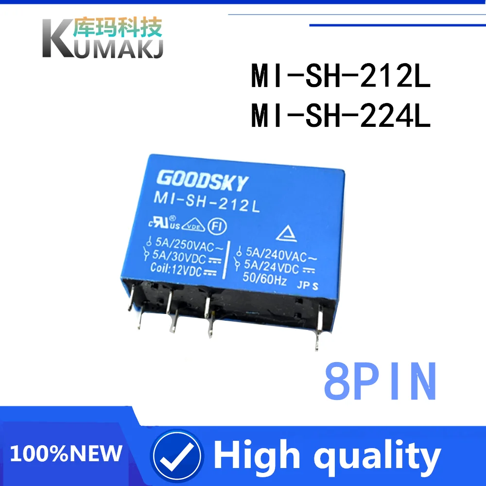 1 шт. 100% оригинал Новый реле MI-SH-205L MI-SH-212L MI-SH-224L MI SH 224L 8PIN 5VDC 12VDC 24VDC | Электронные