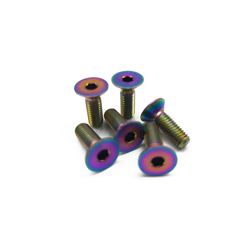 PYTITANS Gr5 Titanium Alloy Bolt Hexagon Socket Countersunk Head Cap Screws M4*12 for Car Steering Wheel Use Factory Price |