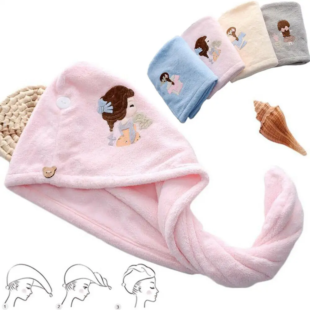 Банное полотенце из микрофибры для волос, быстросохнущее дамское банное полотенце, мягкая шапочка для душа, шапка для мужчин и женщин, тюрбан, повязка на голову, инструменты для купания