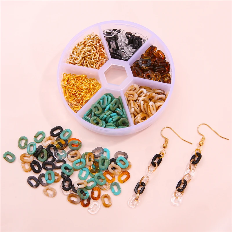 Комплект пластиковых бусин для изготовления цепочек сделай сам