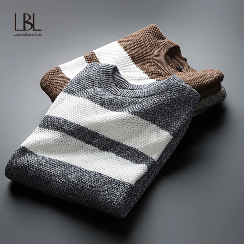 Knitted Sweaters Pullover Jumper-Robe Cashmere Jersey Men Winter O-Neck Autumn Cotton