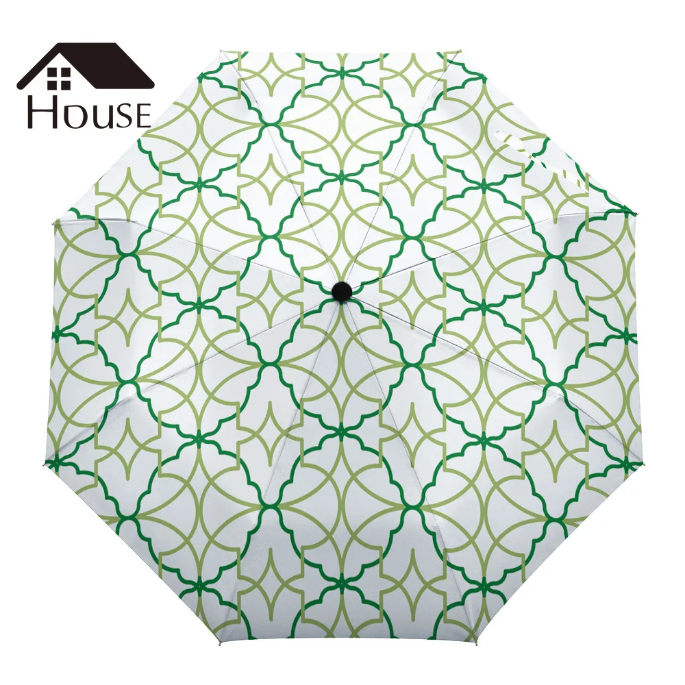 

Geometric Map Morocco Design Three-folding Umbrella Wind Resistant Folding Fully-automatic Umbrella Sunny and Rainy Umbrella