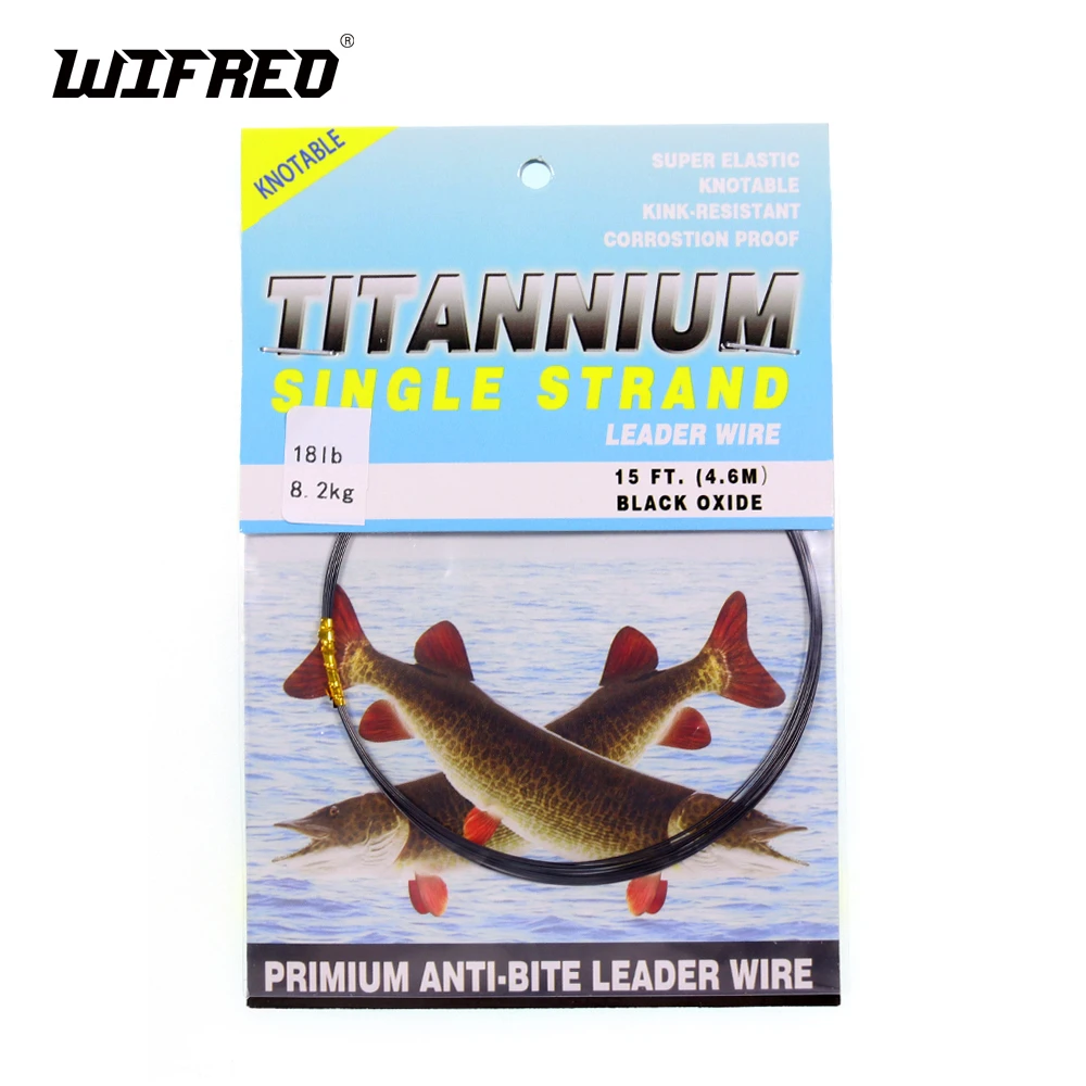 Wifreo 15ft/4.6m No Kink Titanium Leader Line Saltwater Pike Fishing Leaders / Trace Fly Tying