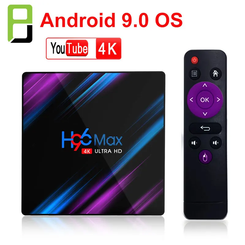 

H96 Max RK3318 Android 9.0 set top box 4G 64G 4G 32G Rom H.265 4K Google Voice Assistant Netflix Youtube Media player iptv box