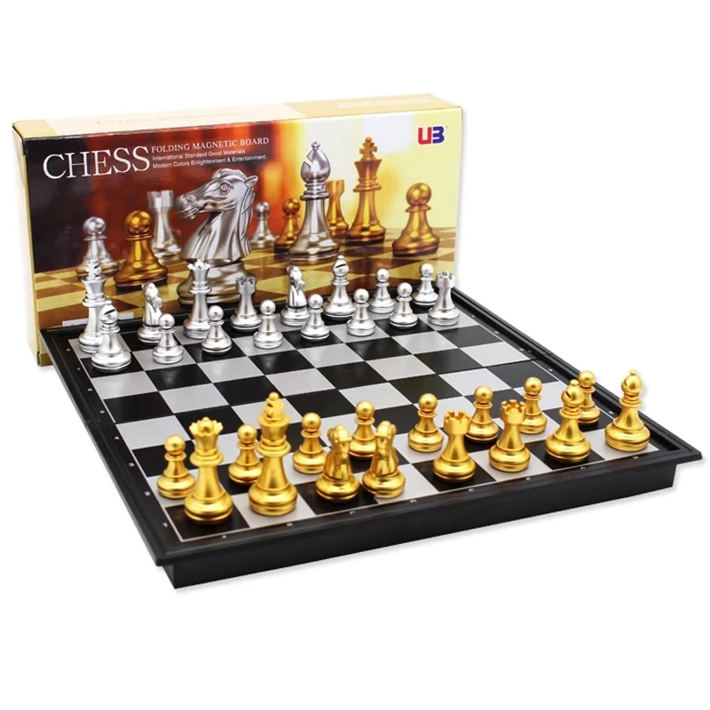 Medieval Chess Sets With Magnetic Large Folding Portable Chess Board 32 Chess Pieces Board Game Chess Figure Sets