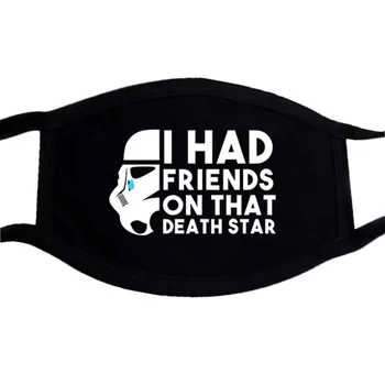 

Stormtrooper Face Mask Black Bilayer Winter Warm Mask Yoda Cute Funny Print Unisex Washable Masks Dust Proof