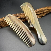 Natural Vietnam Ox Horn Comb Love Bird Engraved Horn Comb Hair Care Professional Massage Tooling