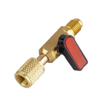 

3Pcs R410A Refrigerant Valve AC Charging Hoses Brass Straight Ball Valves for Refrigeration Manifold Gauges Manifold Accessories