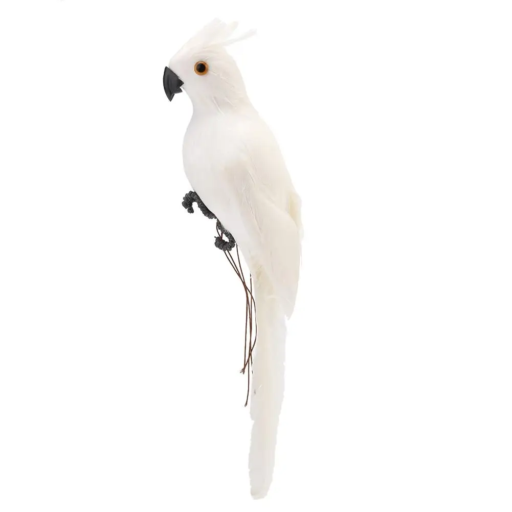 28cm Handmade Simulation Parrot Creative Feather Lawn Figurine Ornament Animal Bird Garden Bird Prop Decoration Miniature