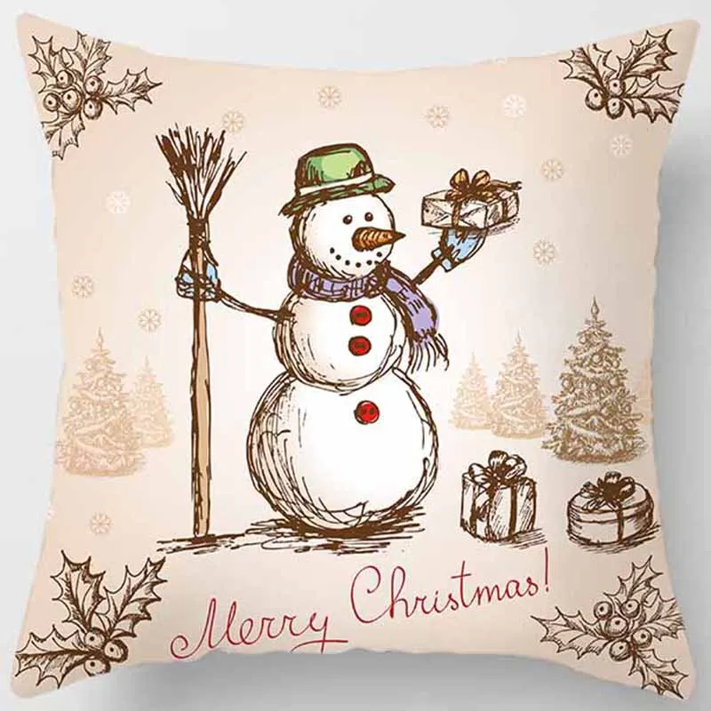 Модные рождественские снежные мужские наволочки, красивая квадратная наволочка, милые наволочки с рисунком, размер 45*45 см - Цвет: 7