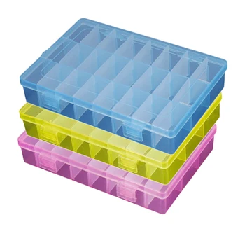 

Set of 3 24 Slots Detachable Lightweight 24 Grids Bracelets Pendants Jewelry Box