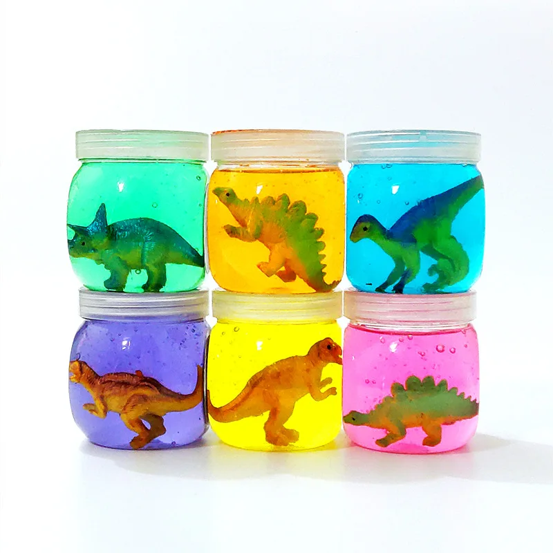 

Factory Direct xie ping Dinosaur Animal Crystal Mud Slime Transparent Slime Colored Clay DIY Transparent Wholesale Custom