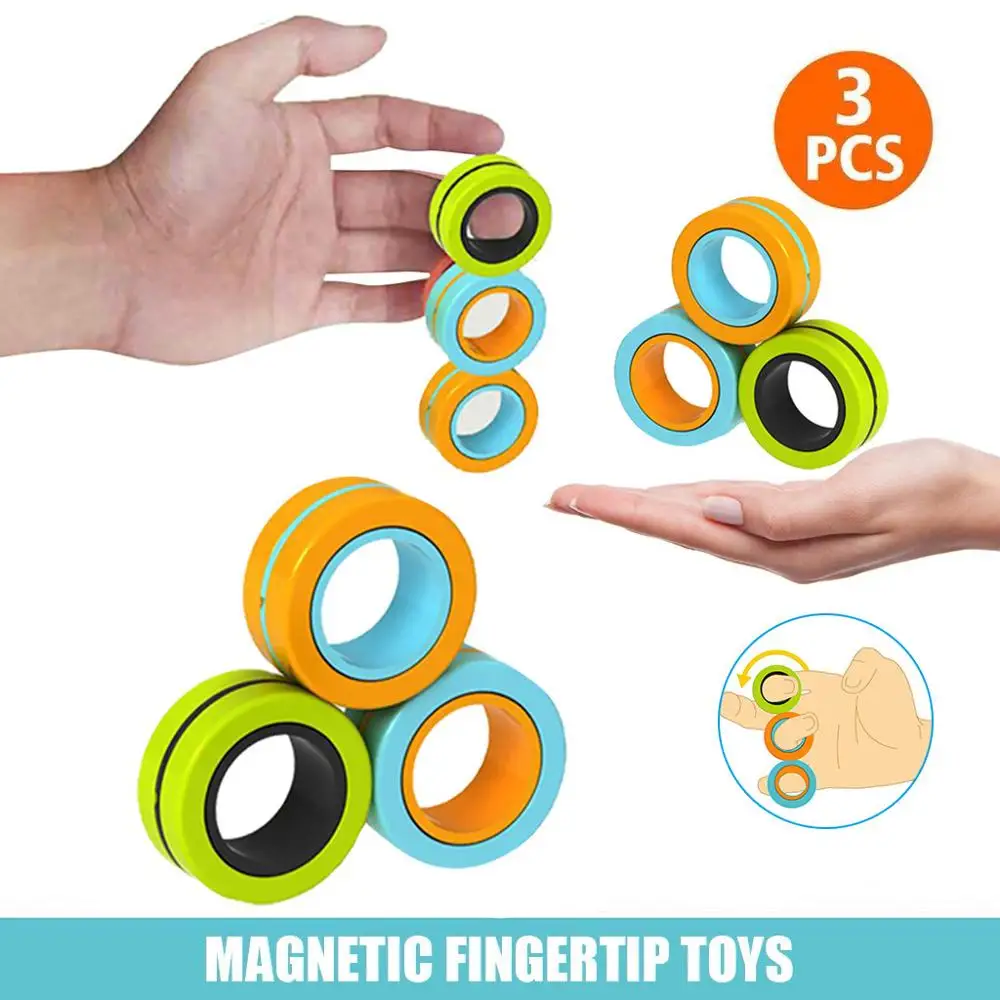 

Anti-Stress Magnetic Rings Magnetic Bracelet Ring Unzip Toy Magic Ring Props Tools Decompression toys Magnetic Bracelet Ring HOT