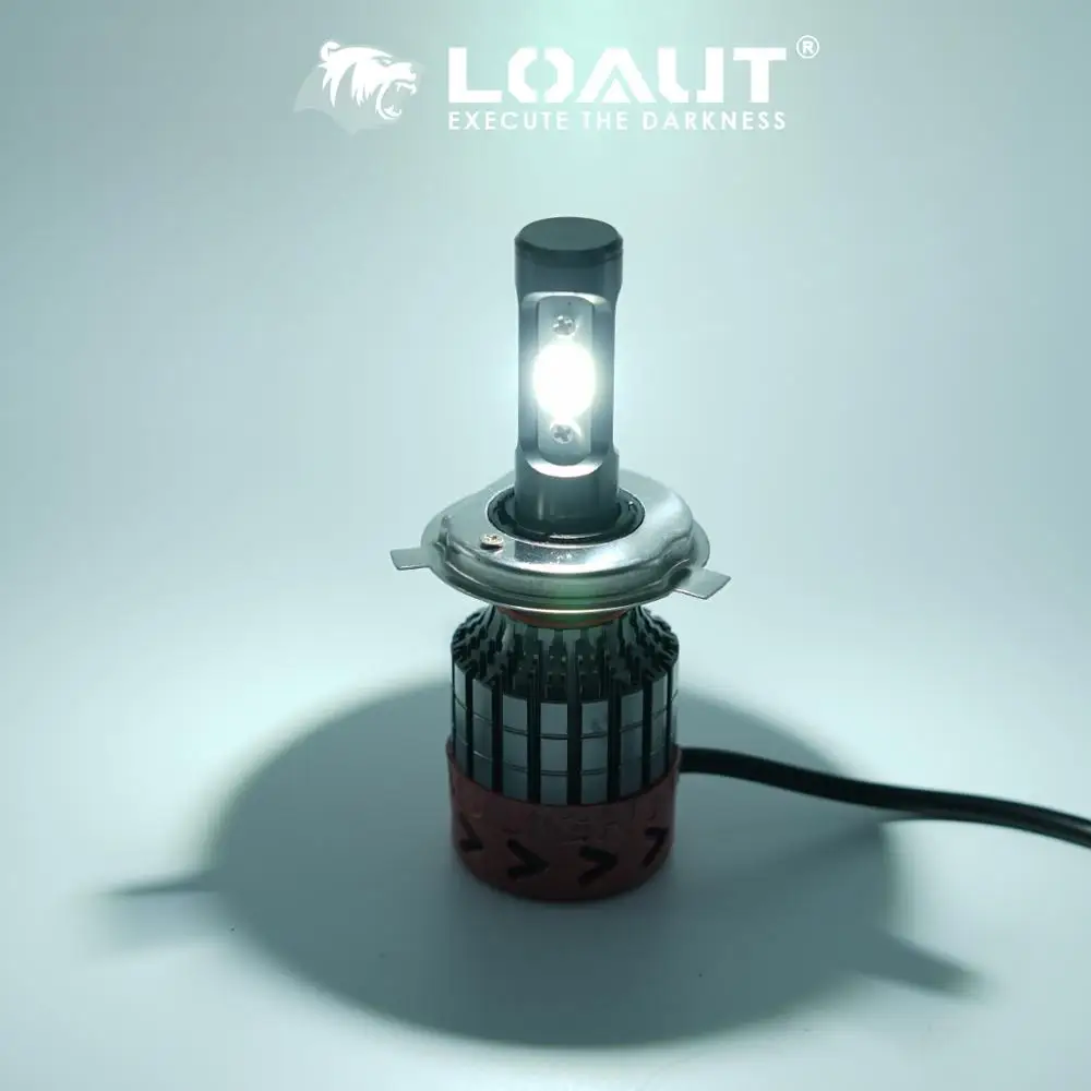 LOAUT супер яркая светодиодная фара 4 боковая COB 360 градусов H4 Hi Lo противотуманная лампа, автомобильное освещение 7600lm 12V 24V 72W со встроенным турбо-вентилятором