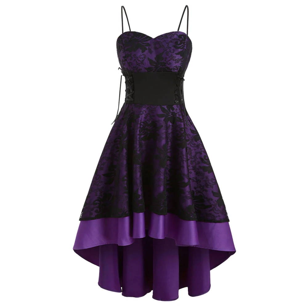 Wipalo/Вечерние платья на бретельках без рукавов со шнуровкой и завышенной талией; винтажное платье; Vestidos; вечернее платье средней длины; 3XL - Цвет: Dark Violet