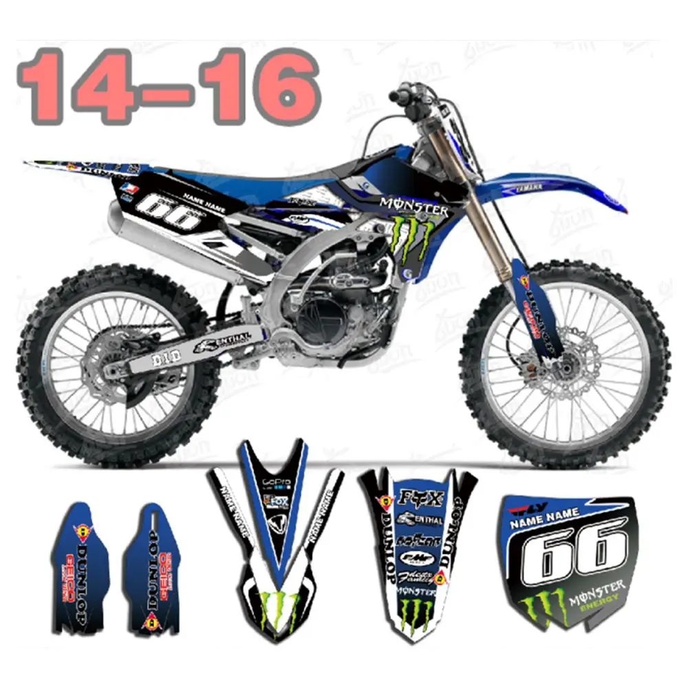 Для YAMAHA YZF250- Новые Full Bull графические наклейки на заказ имя номера глянцевые яркие наклейки водонепроницаемые