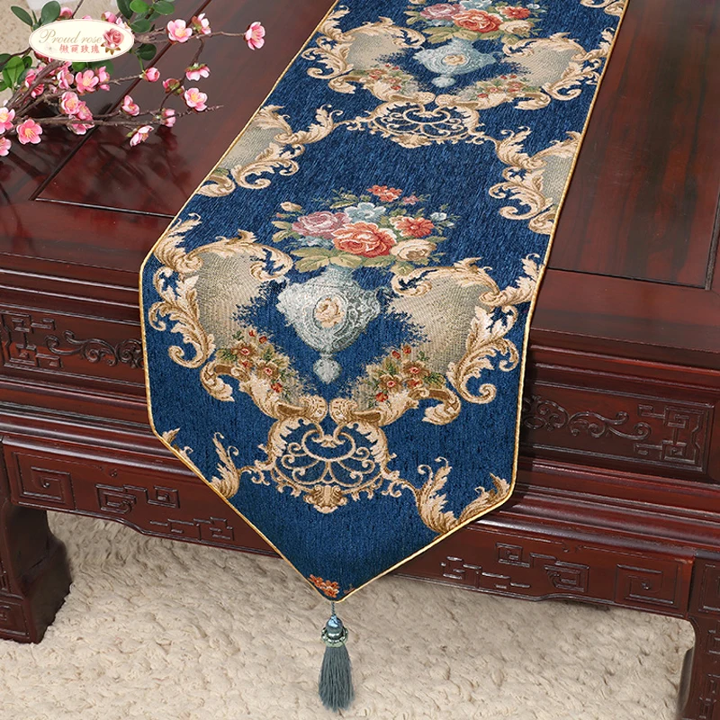 

1 Piece Chinese Style Chenille Table Runner/ Modern and Simple Stripe Retro Table Runner/ Fashion Sharp Corner Table Runner