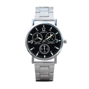 

Fashion Black Noodles Steel Blue Glow Glass Watch Stainless Steel watches for men reloj zegarek damski reloj mujer reloj hombre