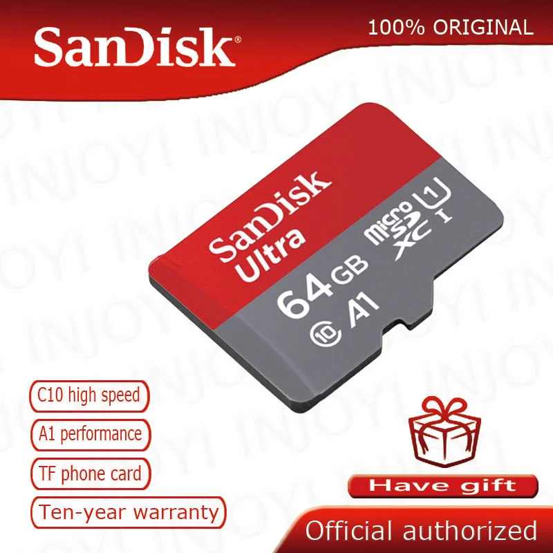 Оригинальная карта памяти SanDisk Ultra, micro SDXC, UHS-I, microsd, класс 10, 80 м/с, micro SD карта, 128 ГБ, TF карта, карта памяти