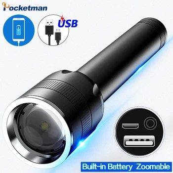 

New multifunctional aluminum flashlight torch glare flashlight lantern outdoor lighting USB rechargeable mini flashlight