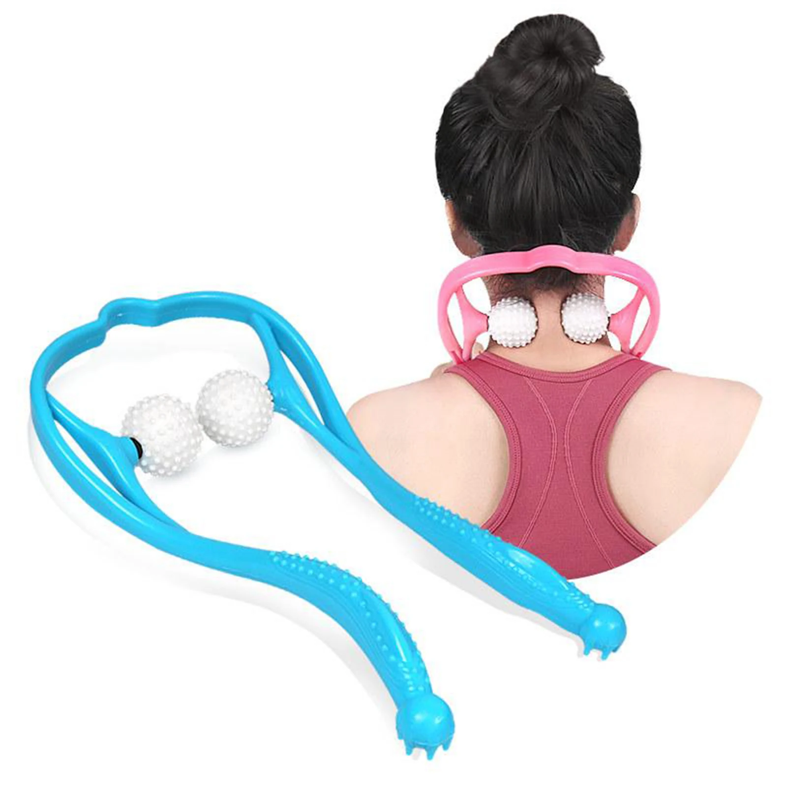 Manual Neck Shoulder Body Soreness Relief Massager Roller Ball Stick Wand