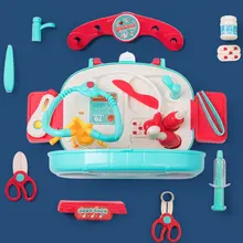 16 шт./компл. ролевые игры Доктор наборы игрушечных конструкторов для детей ролевые игры дом игрушки набор моделирования медицинский ящик для инструментов с светильник музыкальный подарок для детей