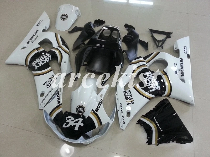 New ABS fairings Kits Fit for Yamaha YZF R6 1998 1999 2000 2001 2002 fairing set R6 98 99 00 01 02 Custom white Orange