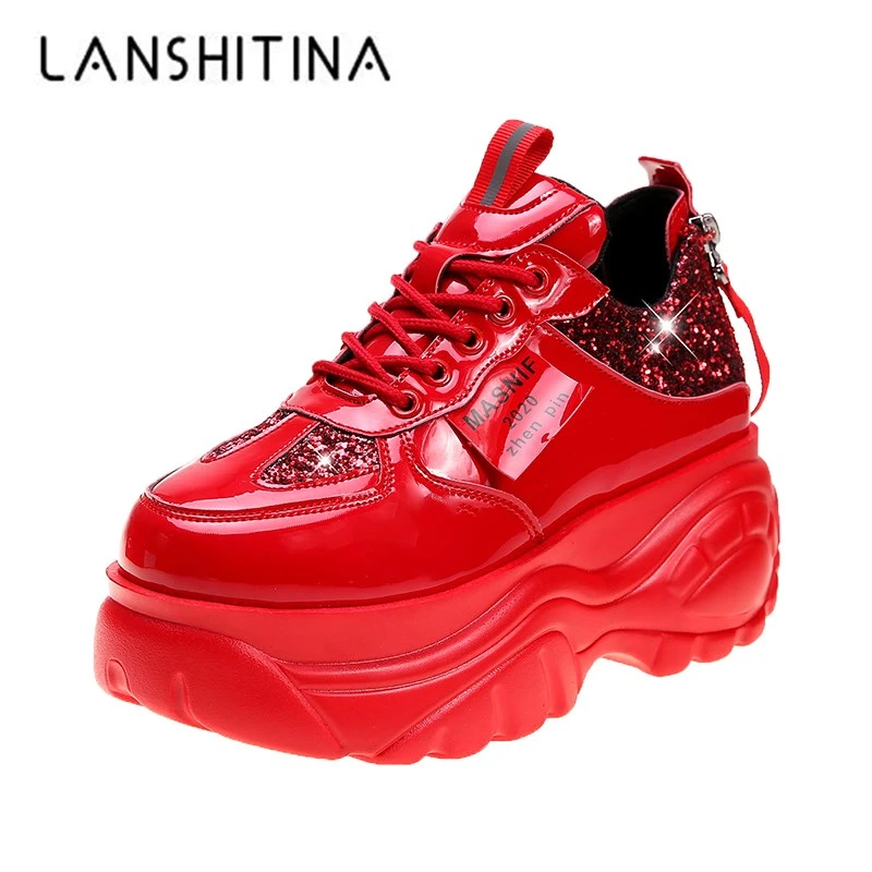 Platform sneakers red Clearance
