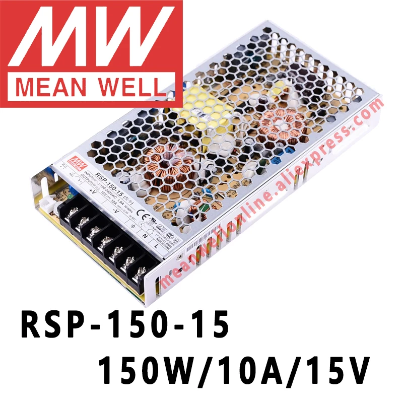 

Mean Well RSP-150-15 meanwell 15 В постоянного тока/10 а/150 Вт с одним выходом и функцией PFC, Интернет-магазин электропитания