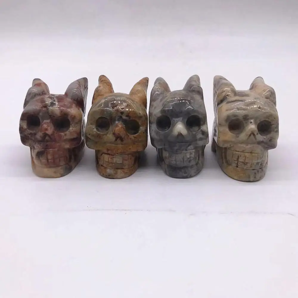 

Animal Skull Statue Sculpture Halloween Decoration Quartz crystal Crafts Painting Medical Props Bar counter home decoration